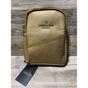 London Fog Gold Janice Sling Bag Mini Double Zip Backpack